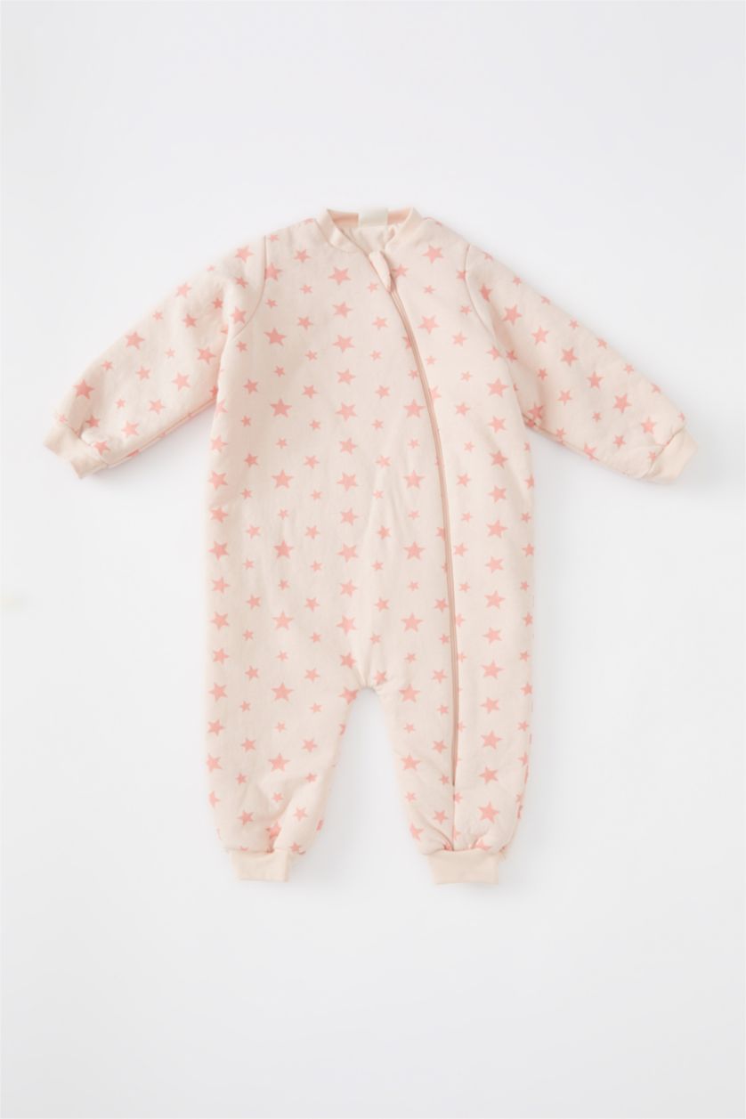 BABY GIRL Pink Baby Girl Crew Neck Sleepsuit