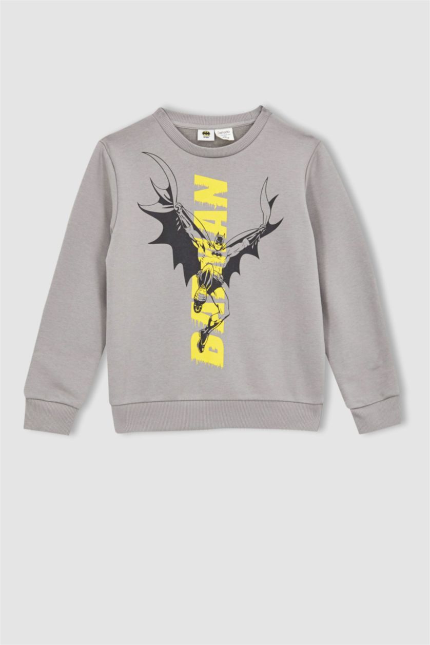 Erkek Çocuk - Genç Erkek Gri Erkek Çocuk Batman Sweatshirt Eşofman Altı 2'li Takım