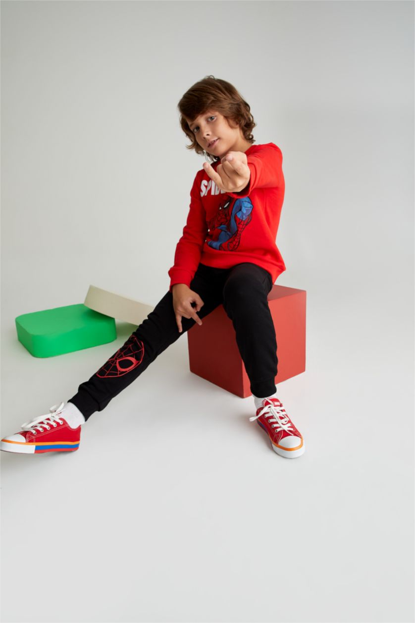 Erkek Çocuk - Genç Erkek Kırmızı Erkek Çocuk Spiderman Uzun Kollu Pijama Takım