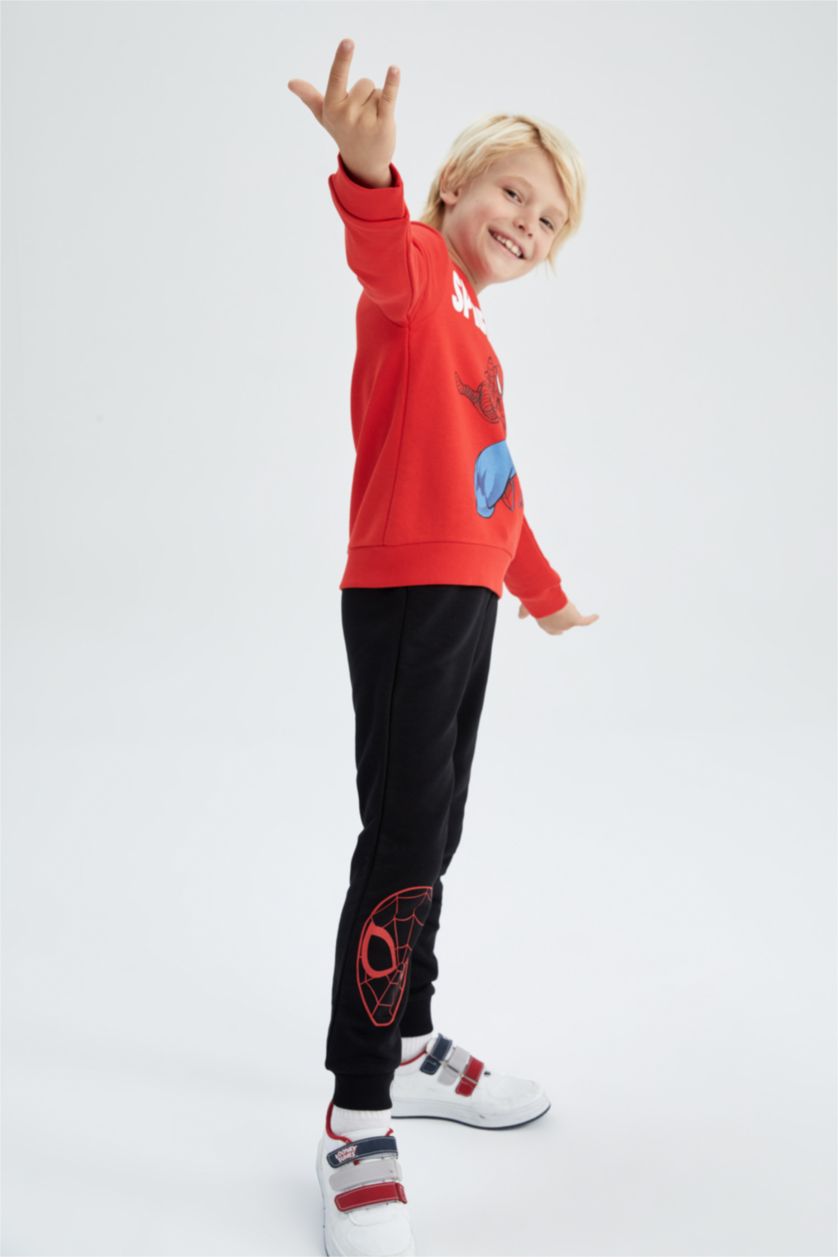 Erkek Çocuk - Genç Erkek Kırmızı Erkek Çocuk Spiderman Uzun Kollu Pijama Takım