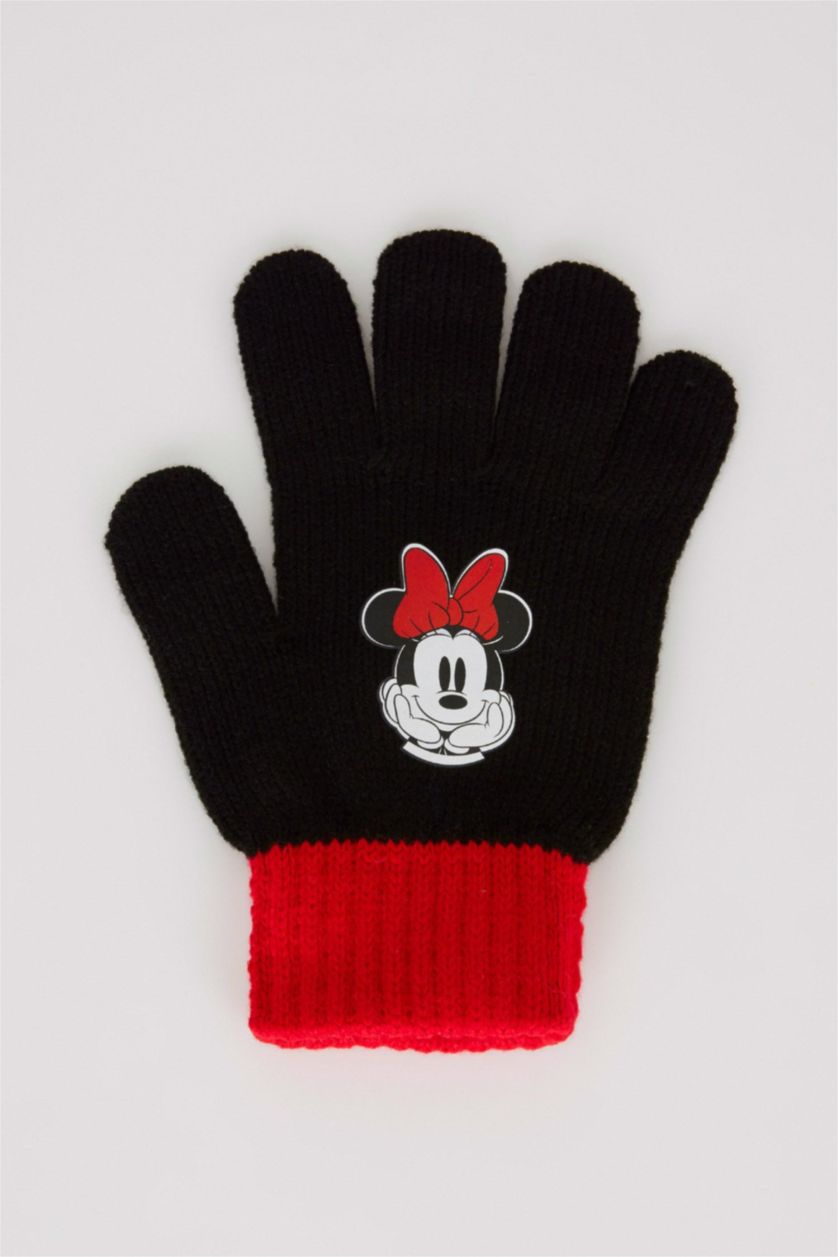 GIRLS & TEENS Black Girl Mickey & Minnie Licensed Gloves