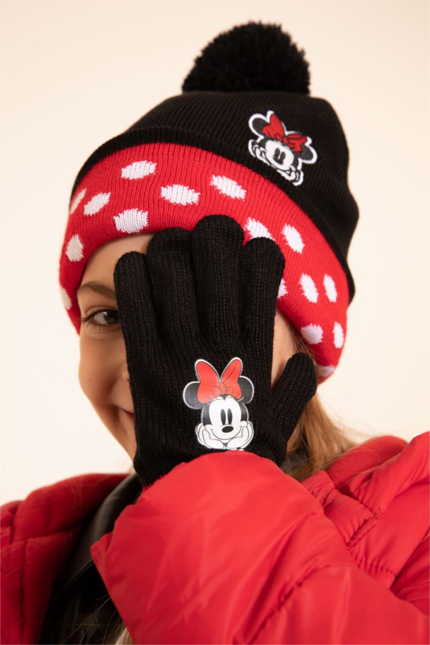 GIRLS & TEENS Black Girl Mickey & Minnie Licensed Gloves