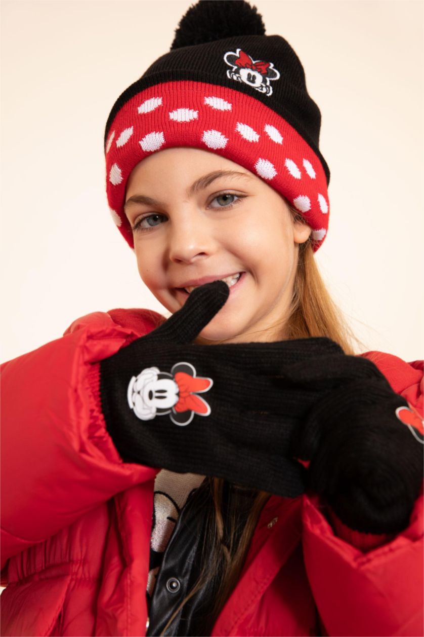 GIRLS & TEENS Black Girl Mickey & Minnie Licensed Gloves