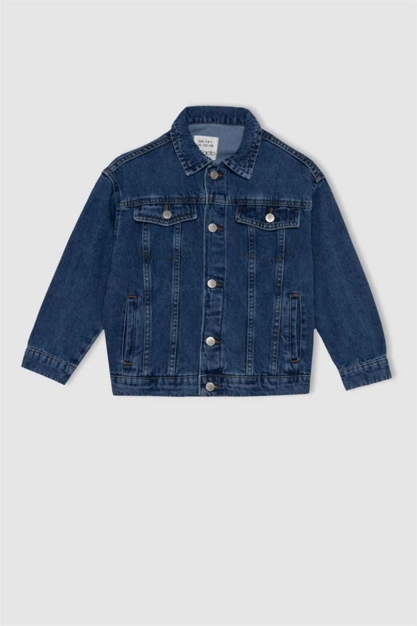 GARÇONS Bleu Jaquette Coupe Oversize Col Polo Garçon