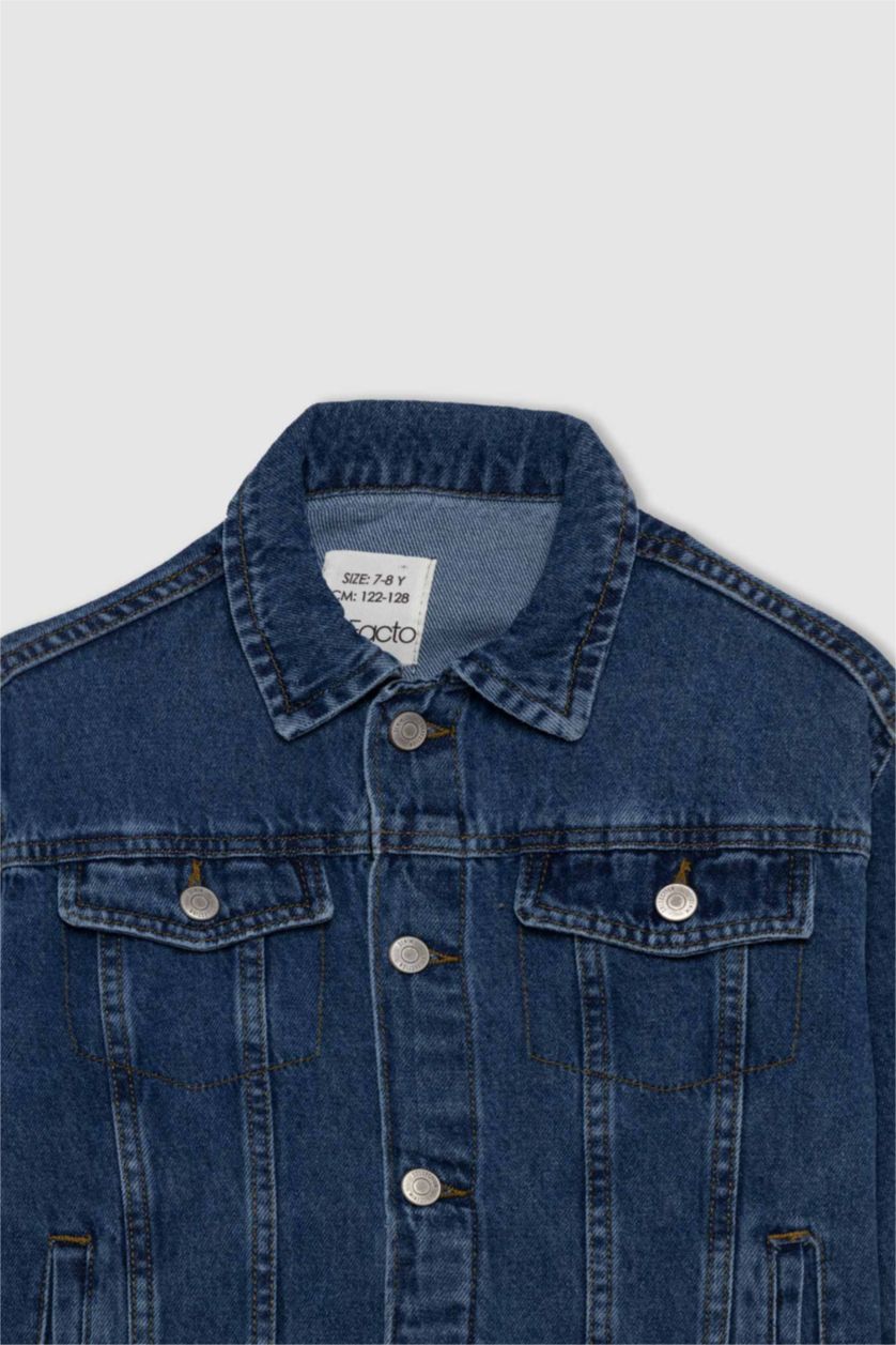 GARÇONS Bleu Jaquette Coupe Oversize Col Polo Garçon