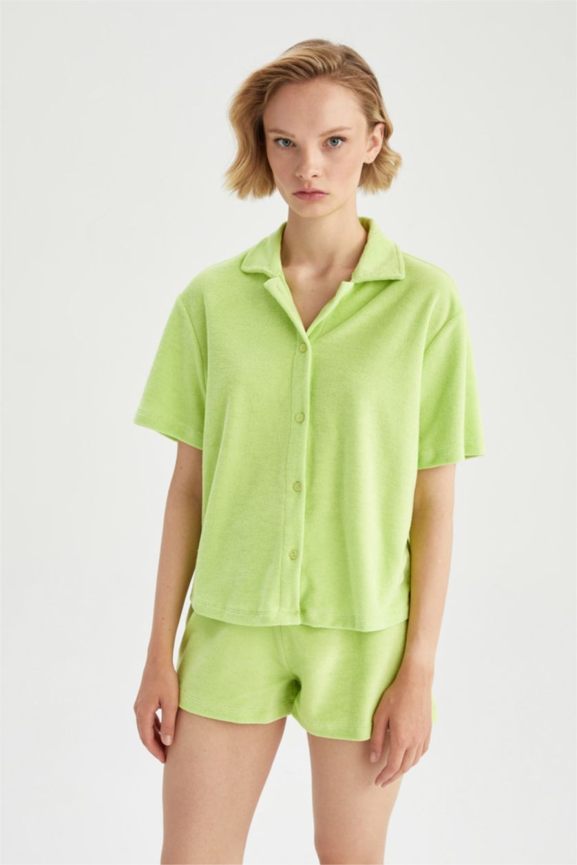 FEMME Vert Ensemble En Tricot Coton