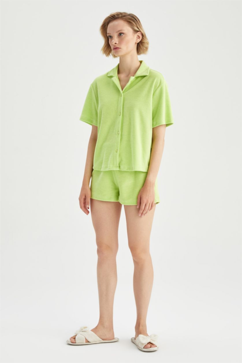FEMME Vert Ensemble En Tricot Coton