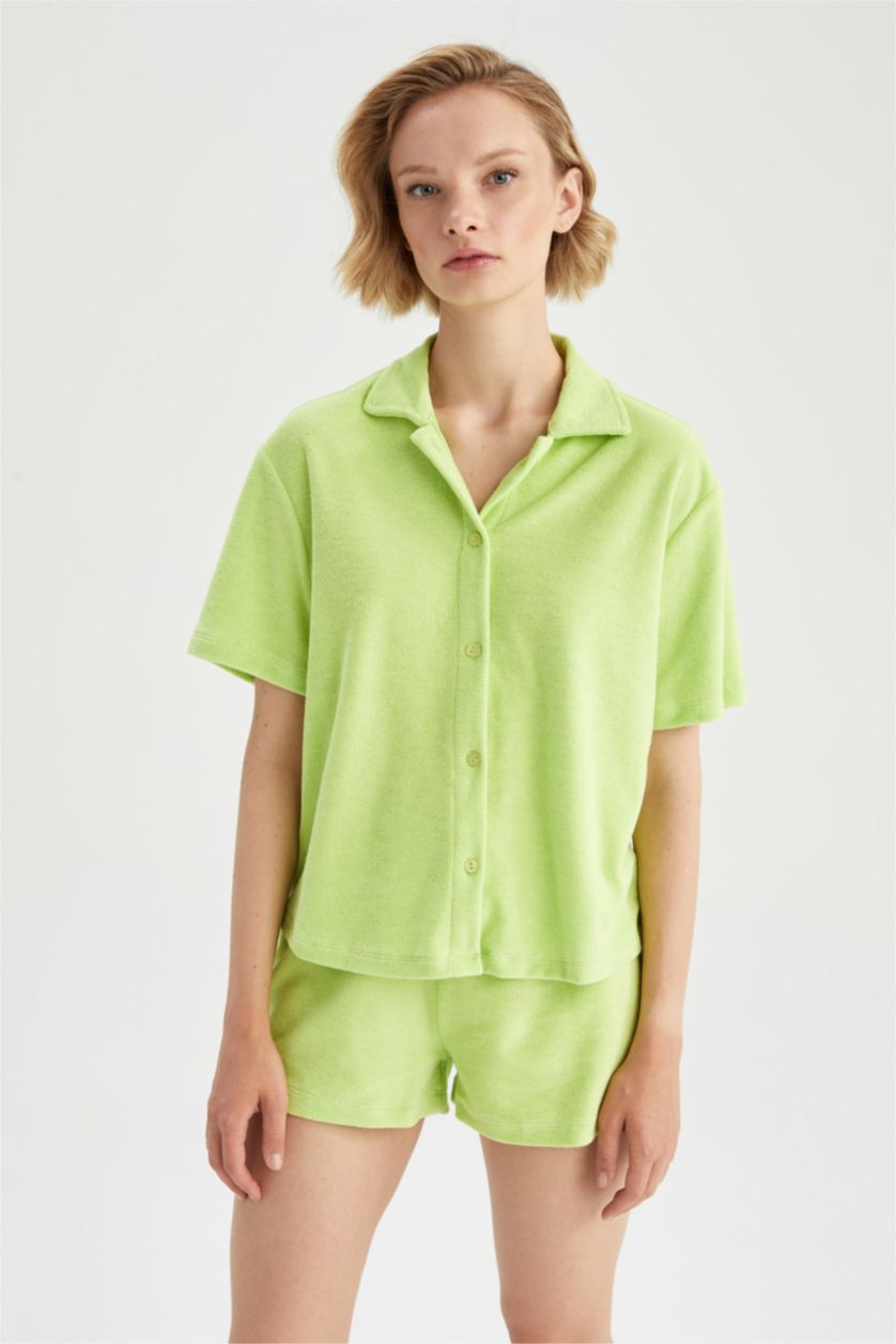 FEMME Vert Ensemble En Tricot Coton