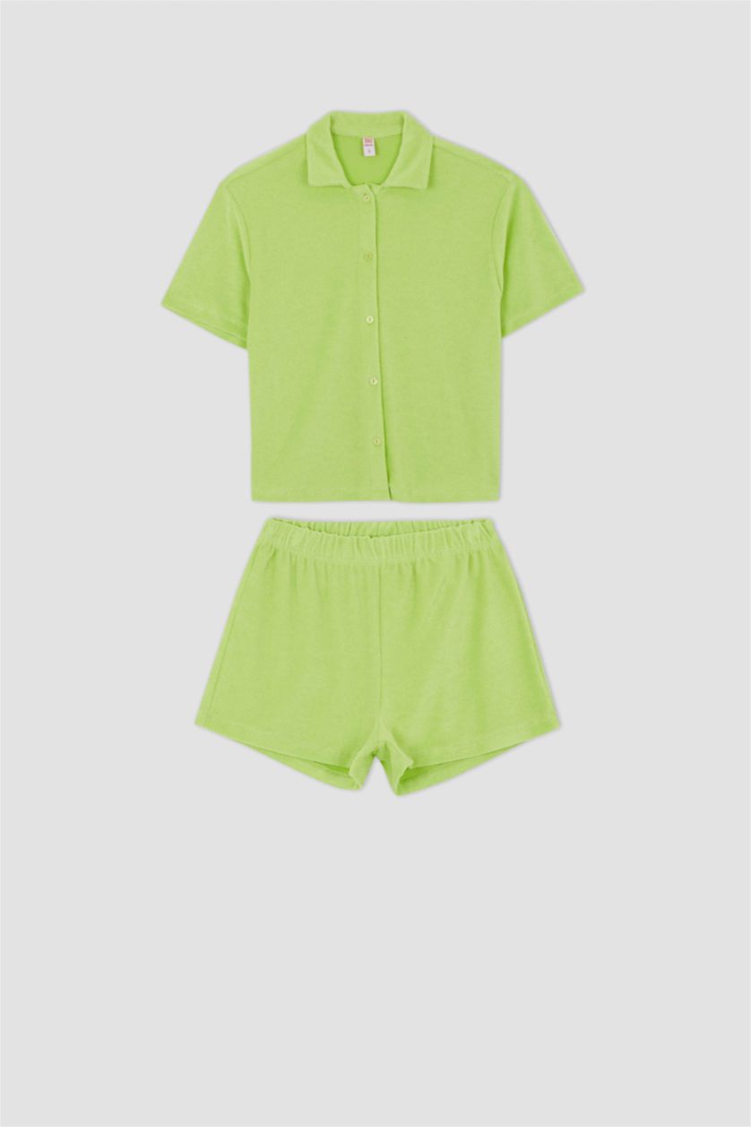 FEMME Vert Ensemble En Tricot Coton