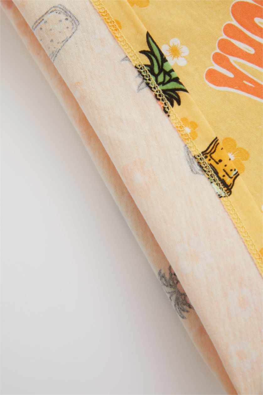 BABY GIRL Salmon Baby Girl Pineapple Patterned Cotton Short Sleeve T-Shirt Shorts 2-Pack Set