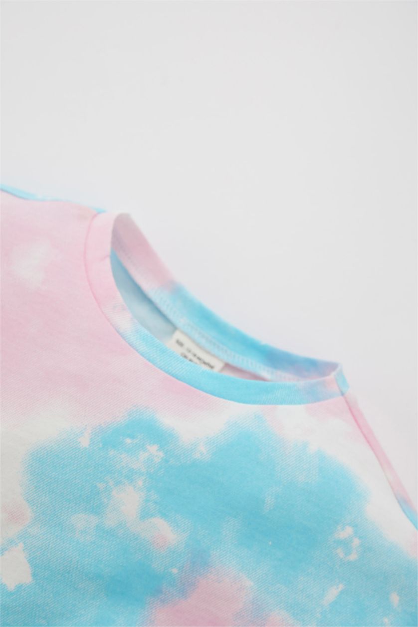 BÉBÉ FILLE Rose Ensemble short et t-shirt à manches courtes en coton à motifs tie-dye pour bébé fille