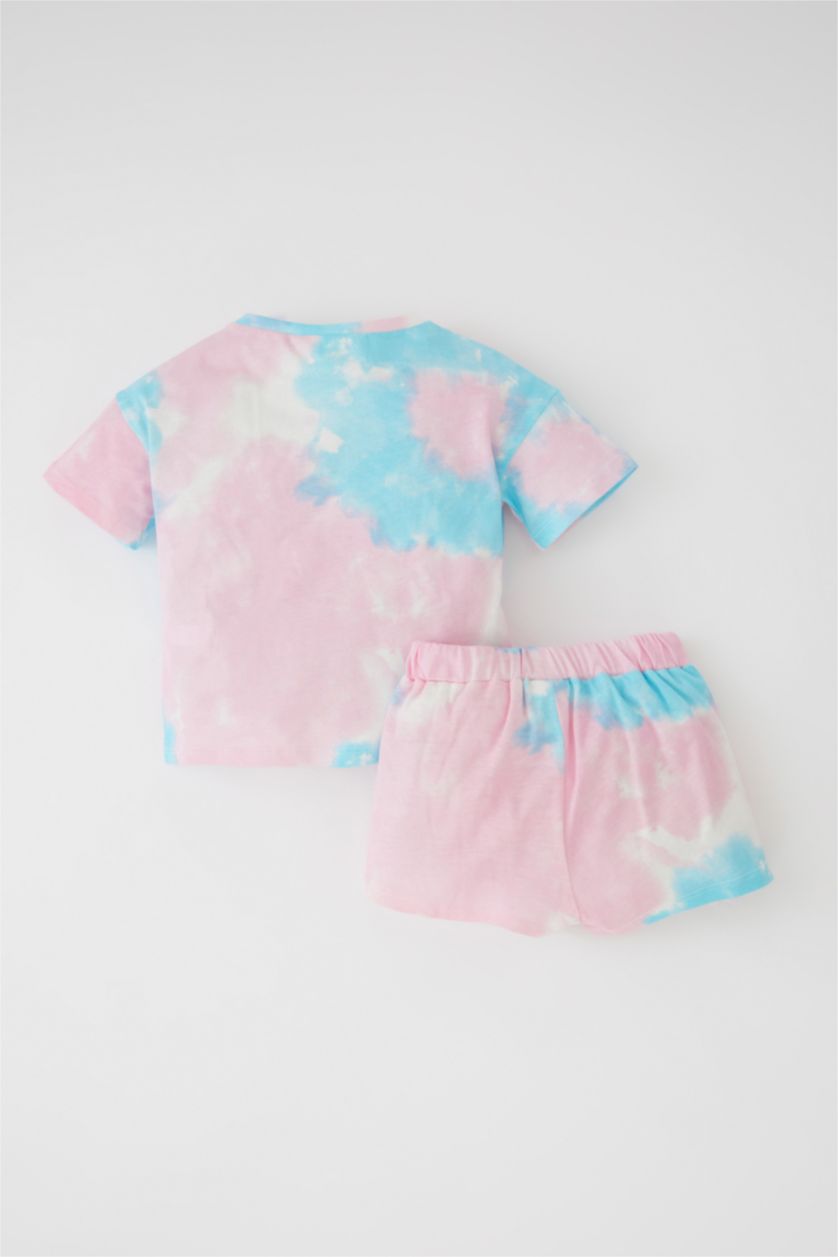 BÉBÉ FILLE Rose Ensemble short et t-shirt à manches courtes en coton à motifs tie-dye pour bébé fille