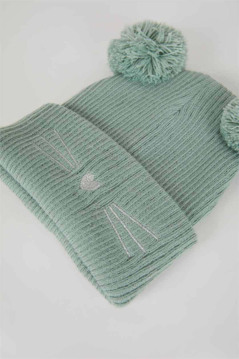FILLES Turquoise Béret Pompon Pour Fille