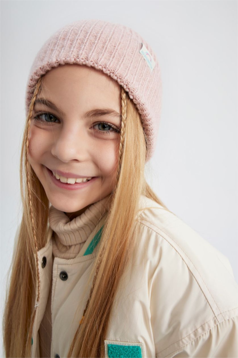 FILLES Rose Clair Bonnet d'hiver Fille