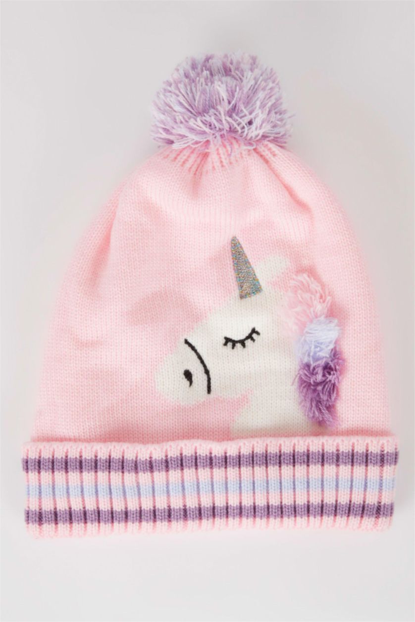 FILLES Violet Clair Bonnet d'hiver Unicorn Fille