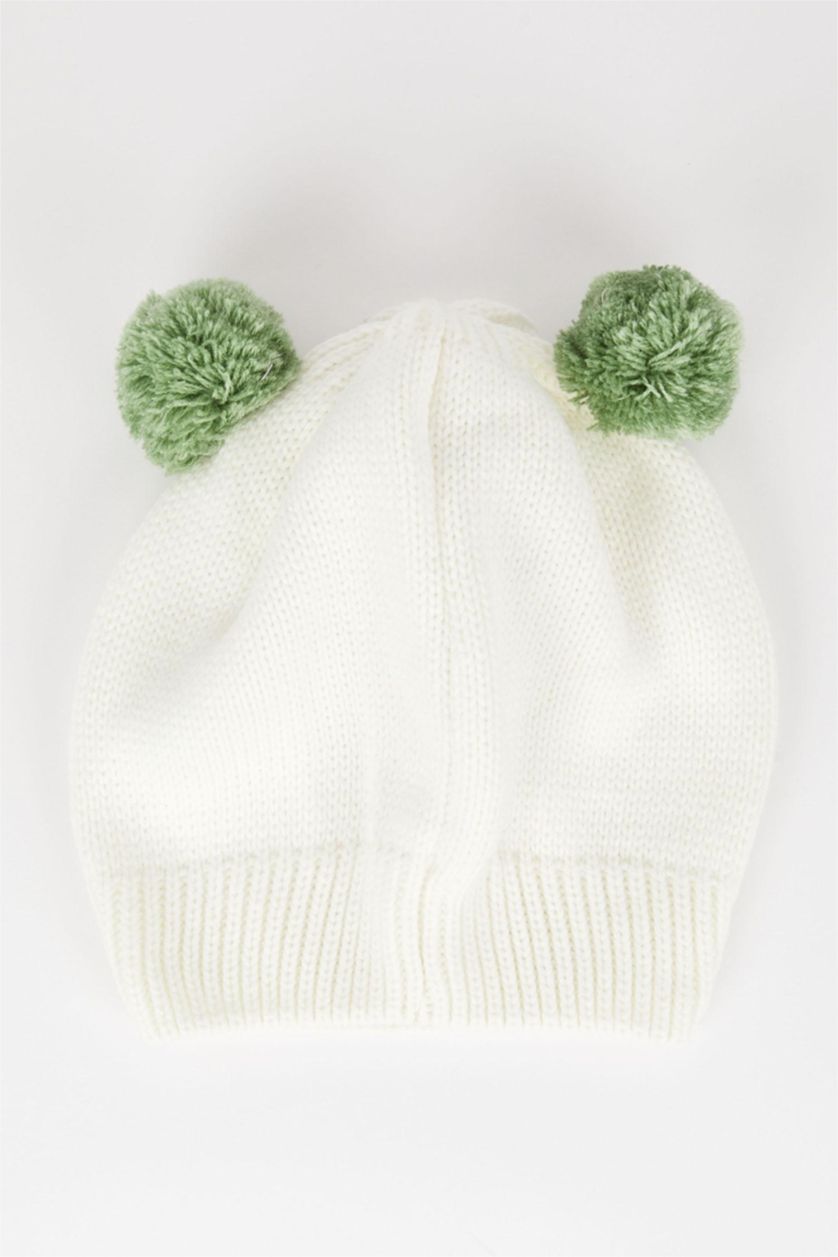 FILLES Écru Ensemble bonnet et écharpe à motifs pour fille