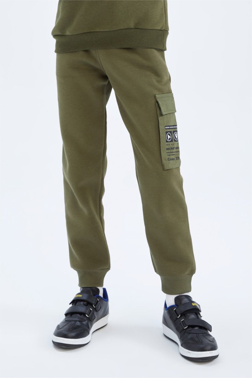 GARÇONS Kaki Pantalon De Survêtement Garçon Regular Fit Avec Poches