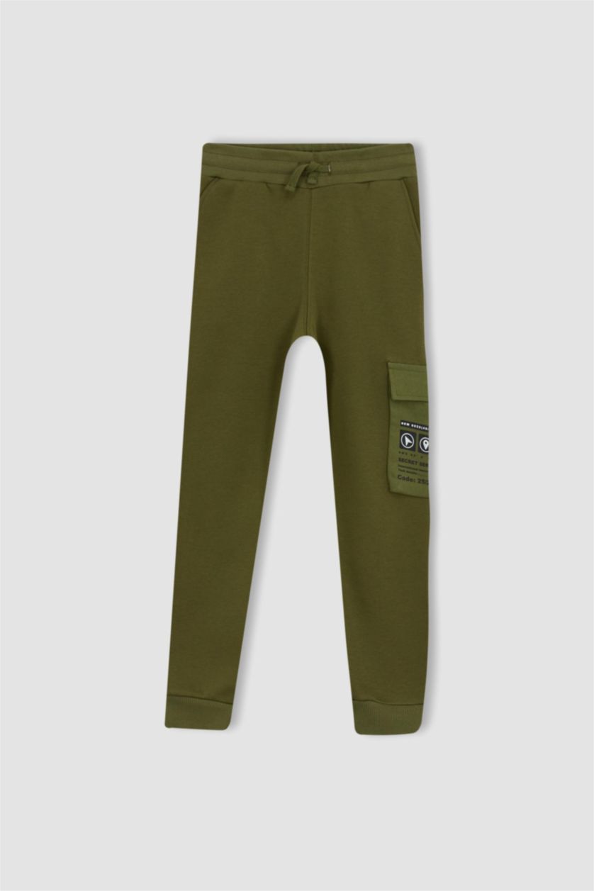 GARÇONS Kaki Pantalon De Survêtement Garçon Regular Fit Avec Poches