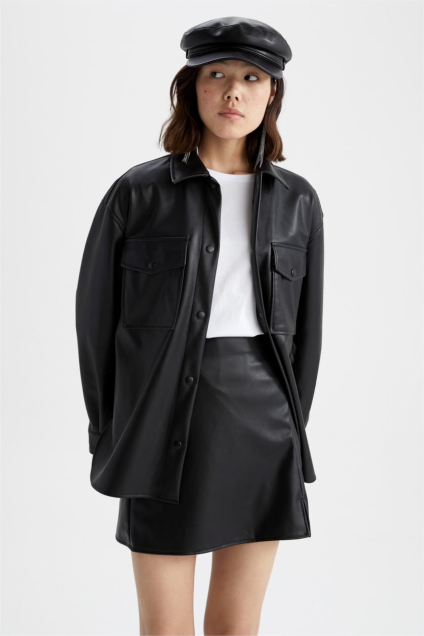 Woman Black Pencil Skirt Mini