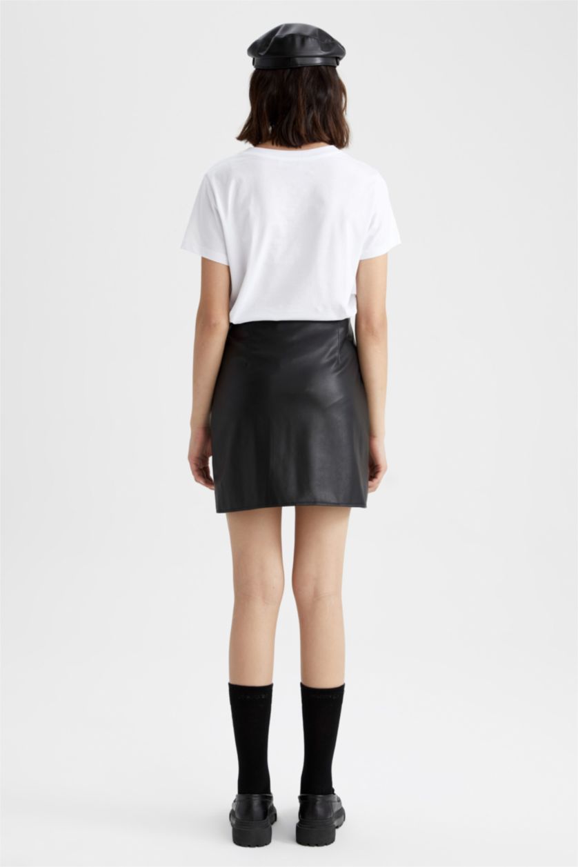 Woman Black Pencil Skirt Mini