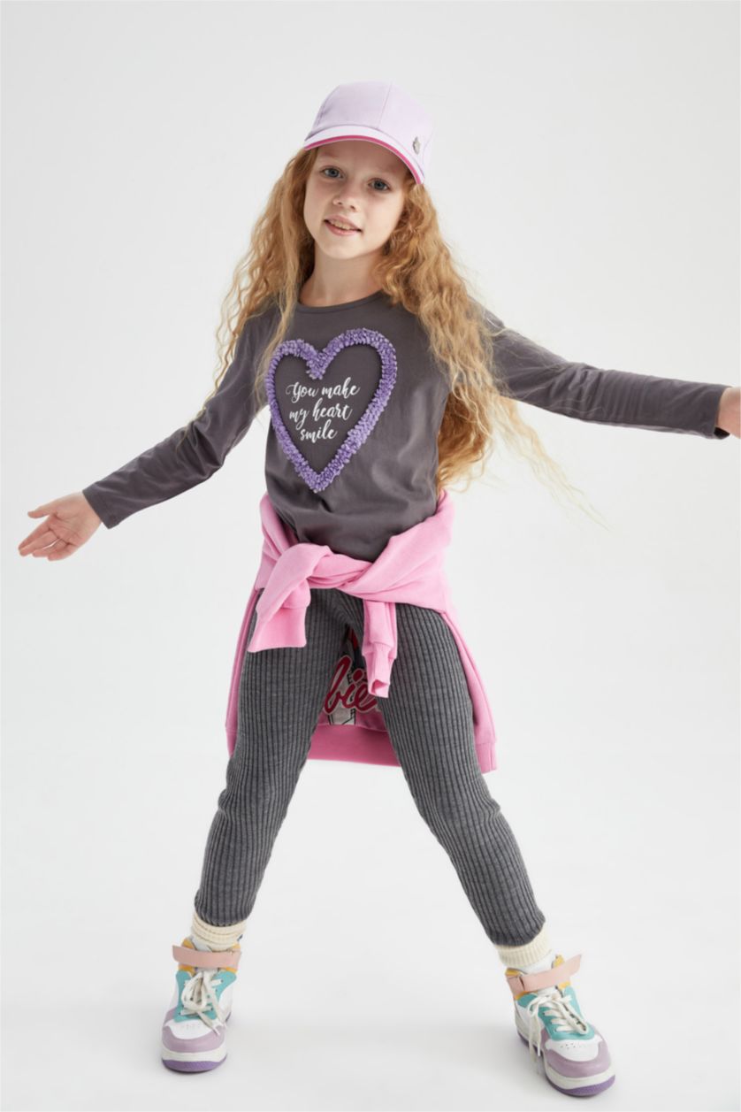 Kız Çocuk - Genç Kız Antrasit Kız Çocuk Uzun Tayt