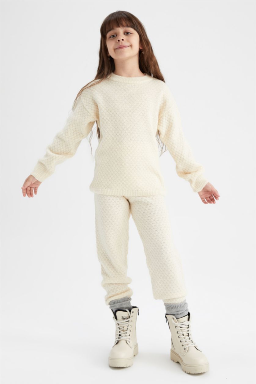 GIRLS & TEENS Ecru Girl Knitwear Leggings