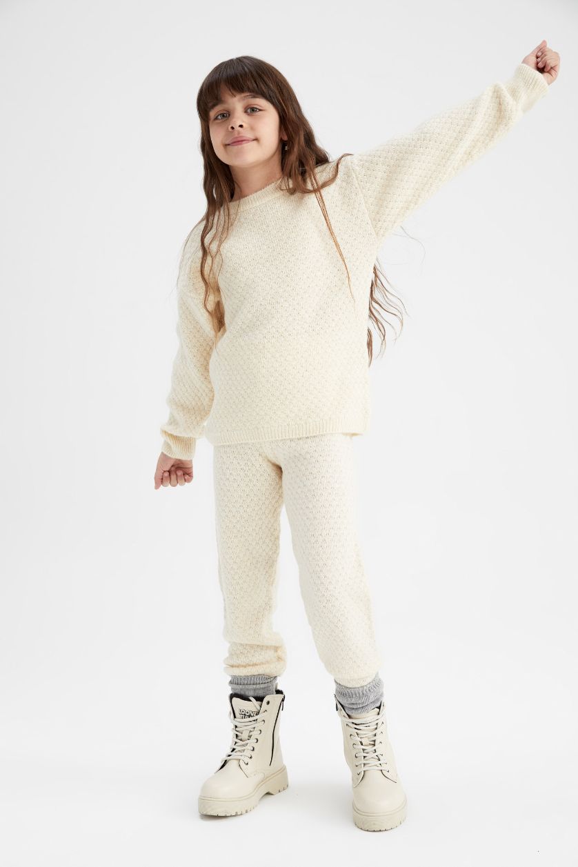 GIRLS & TEENS Ecru Girl Knitwear Leggings