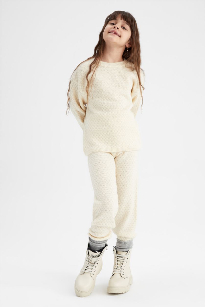 GIRLS & TEENS Ecru Girl Knitwear Leggings