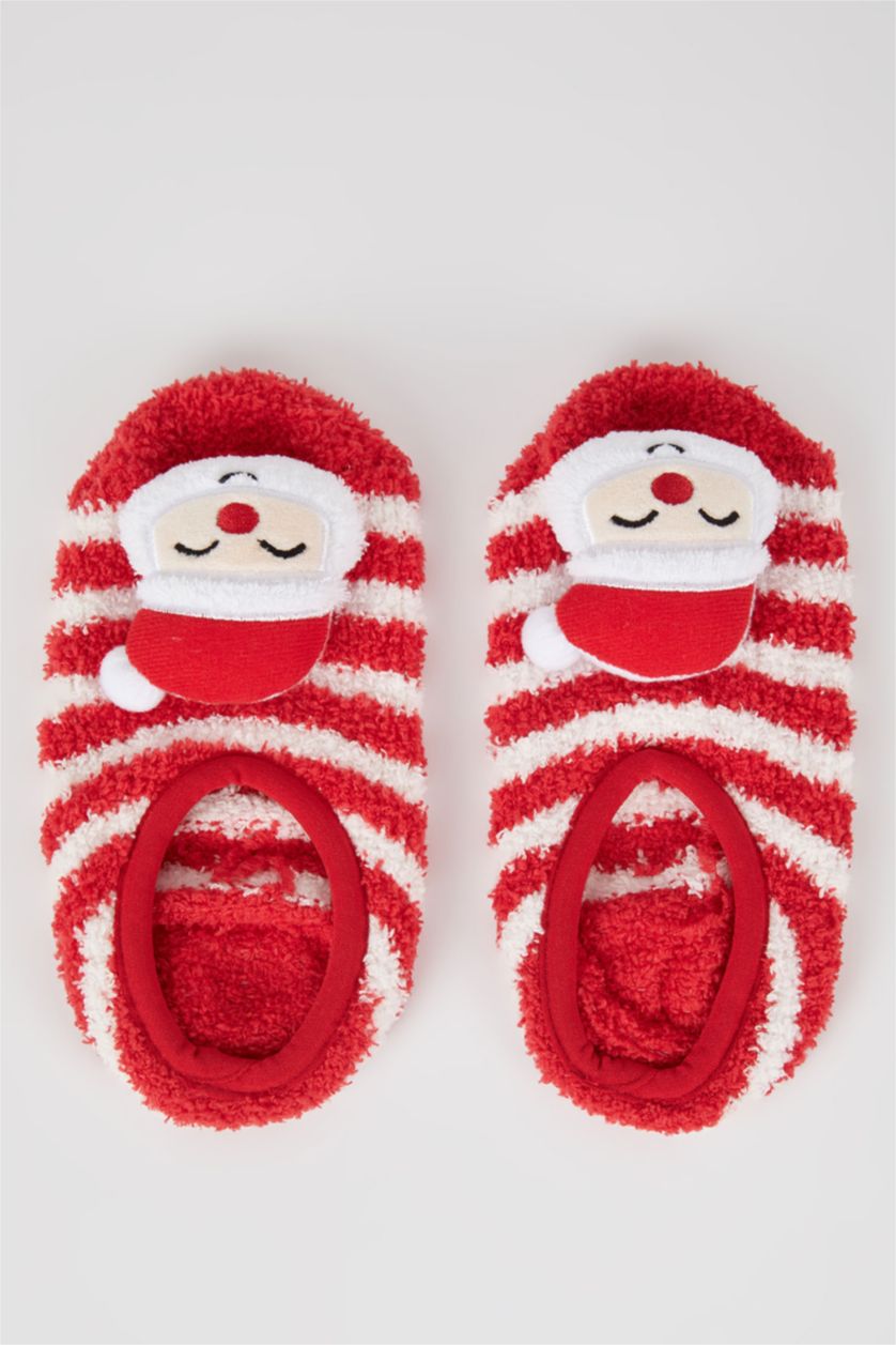 GARÇONS Rouge Chaussettes Courtes En Coton Sur Le Thème De Noël Pour Garçon