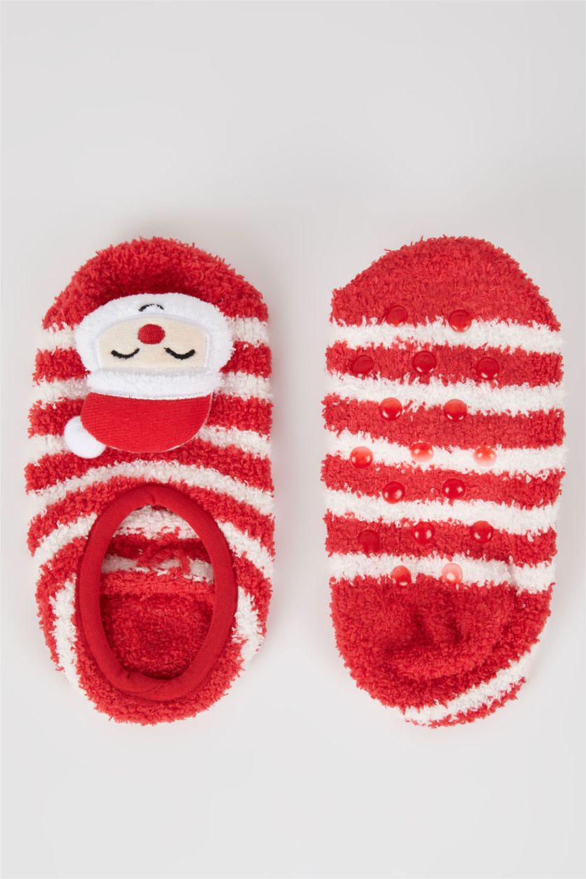 GARÇONS Rouge Chaussettes Courtes En Coton Sur Le Thème De Noël Pour Garçon