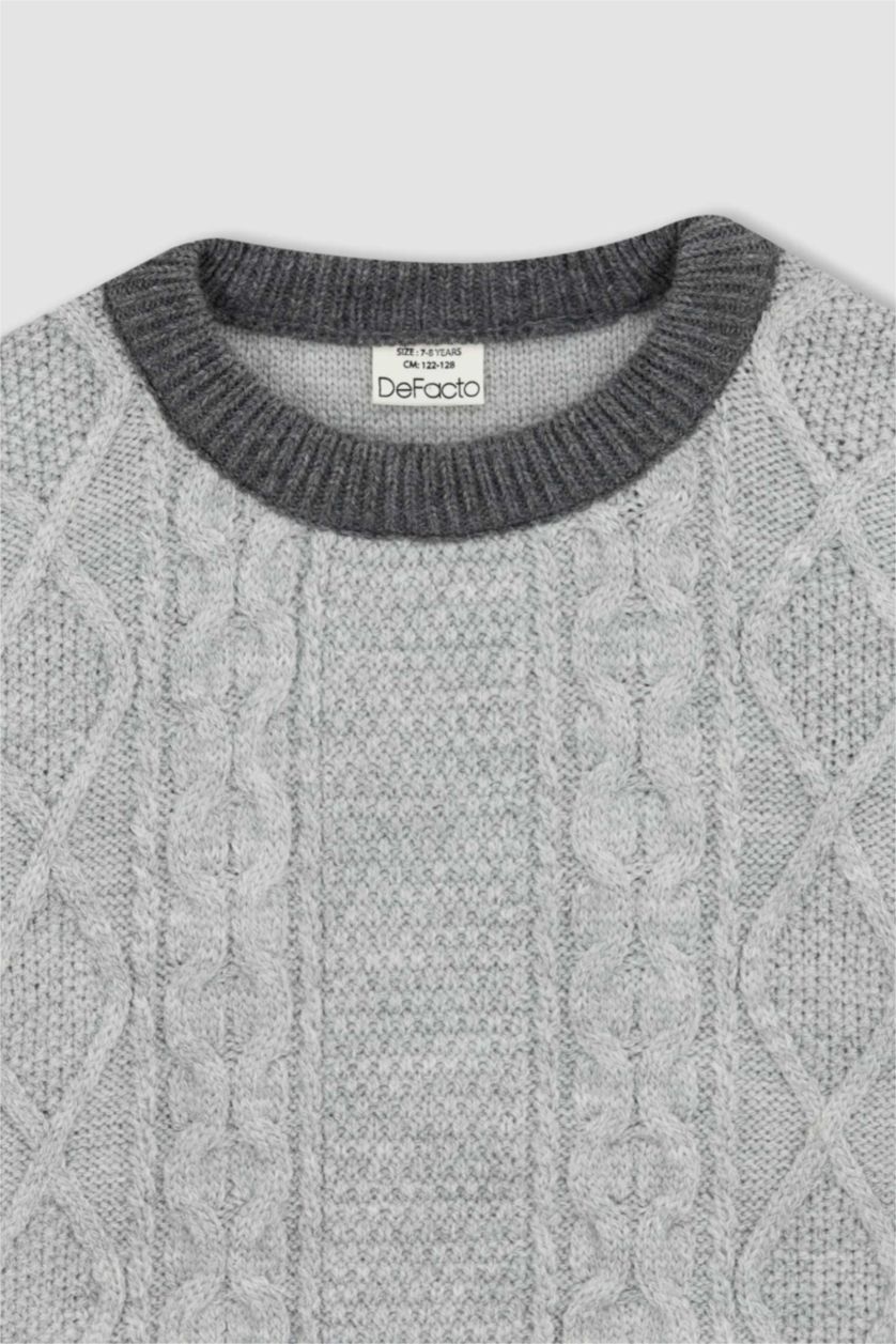 Мальчики и подростки Темно-серый меланж Свитер оверсайз с круглым вырезом