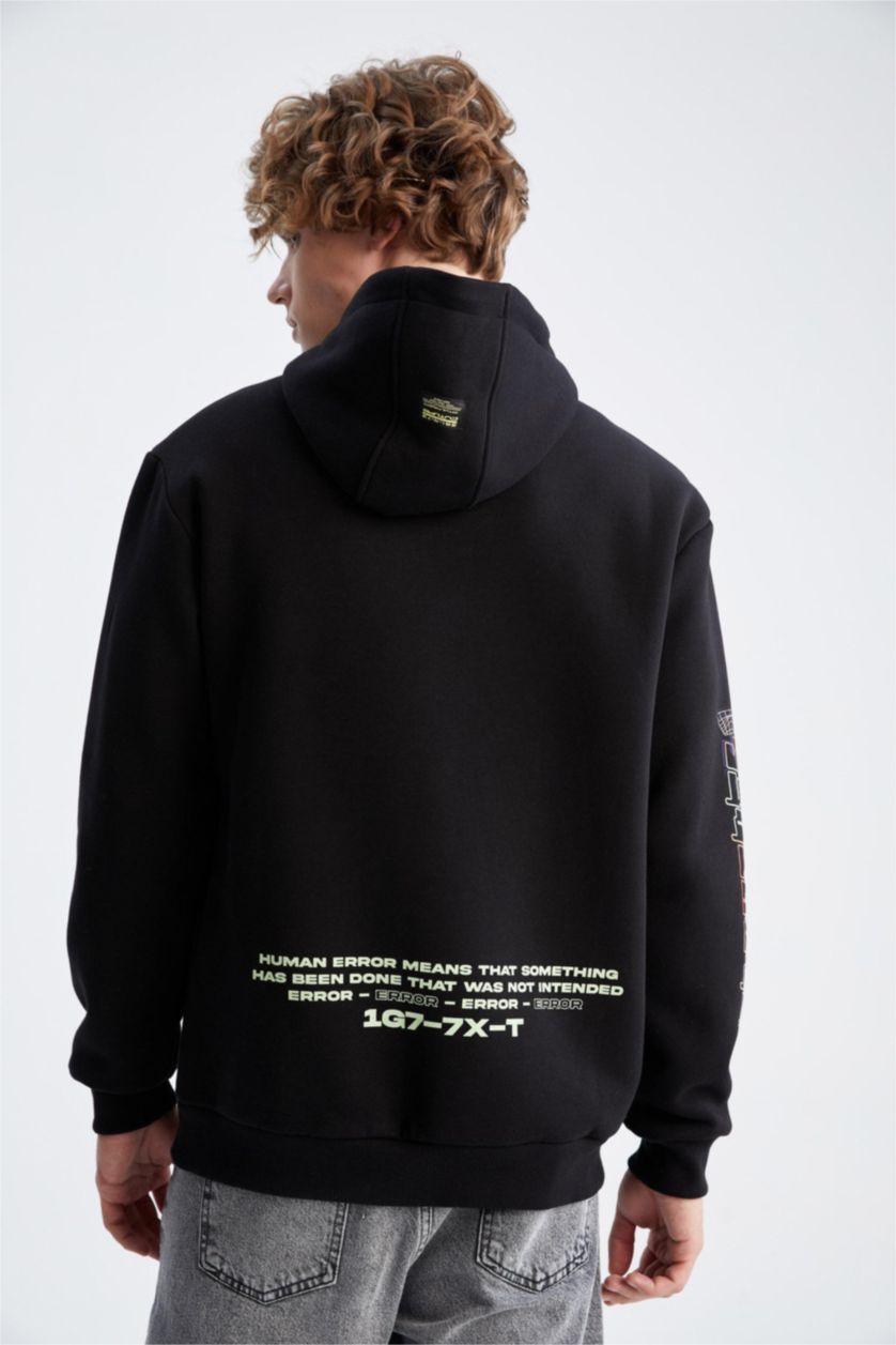 HOMME Noir Sweat À Capuche Coupe Classique