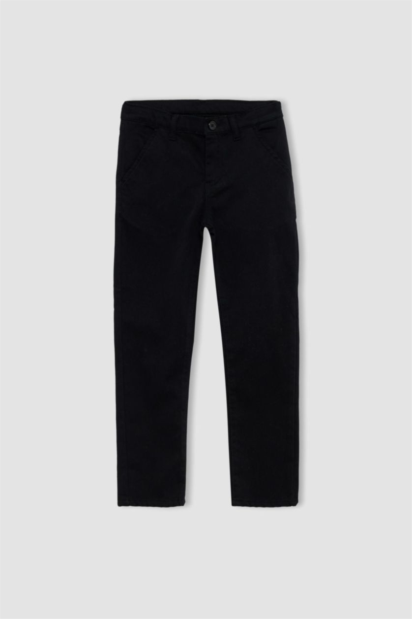 BOYS & TEENS Black Boy Chino Gabardine Trousers