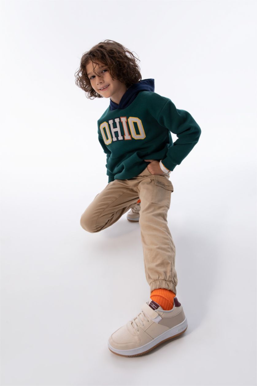 Мальчики и подростки Темно-песочный Брюки джоггеры с карманами для мальчиков