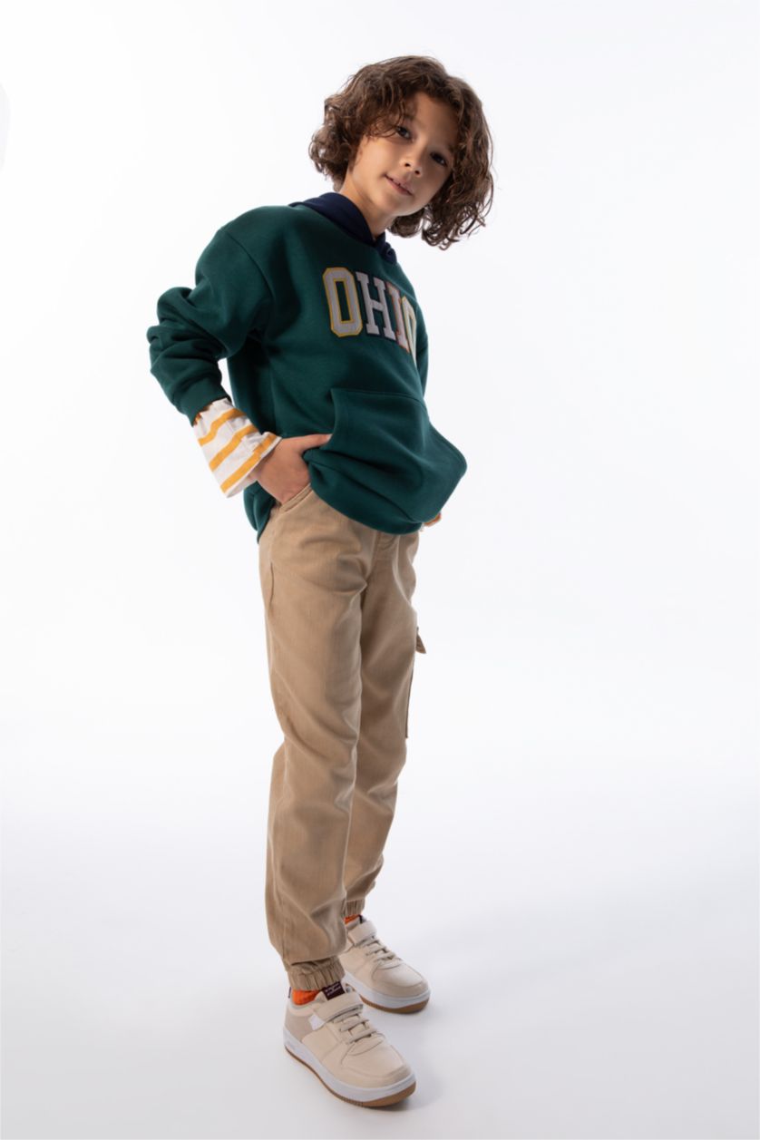 Мальчики и подростки Темно-песочный Брюки джоггеры с карманами для мальчиков