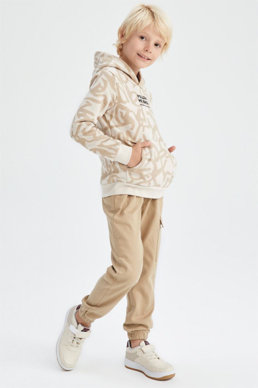 Мальчики и подростки Темно-песочный Брюки джоггеры с карманами для мальчиков