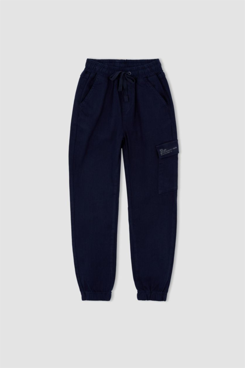 BOYS & TEENS NAVY Boy Navy Blue Cargo Jogger School Trousers