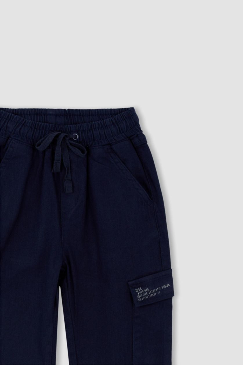 BOYS & TEENS NAVY Boy Navy Blue Cargo Jogger School Trousers