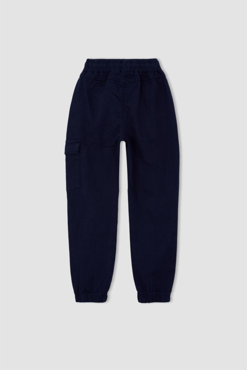 BOYS & TEENS NAVY Boy Navy Blue Cargo Jogger School Trousers