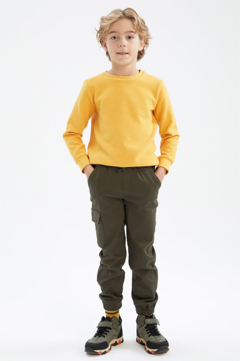 BOYS & TEENS Dark Khaki Boy Jogger Cargo Pocket Trousers