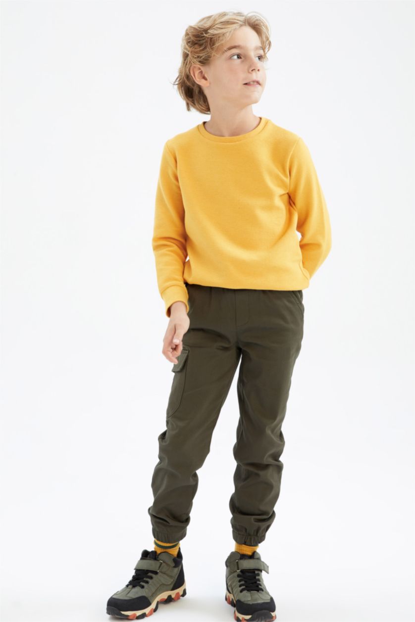 BOYS & TEENS Dark Khaki Boy Jogger Cargo Pocket Trousers