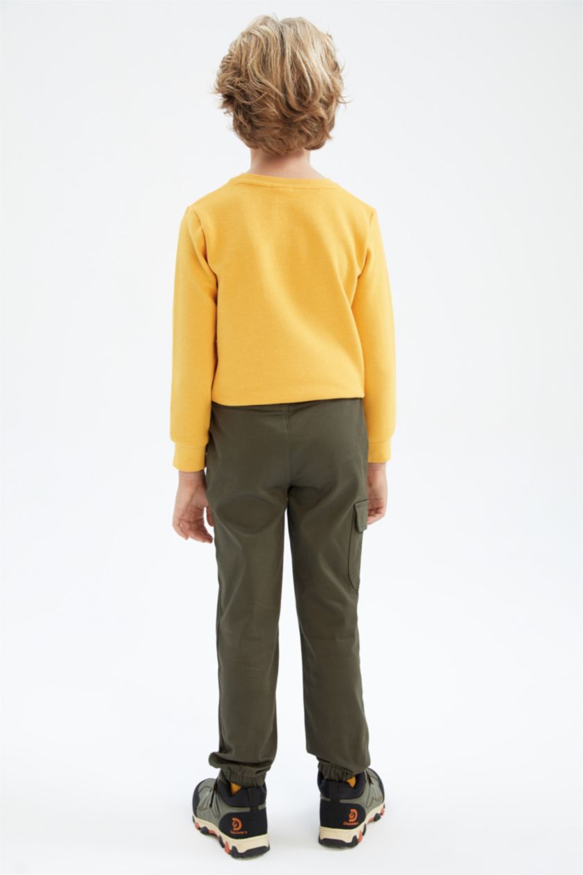 BOYS & TEENS Dark Khaki Boy Jogger Cargo Pocket Trousers