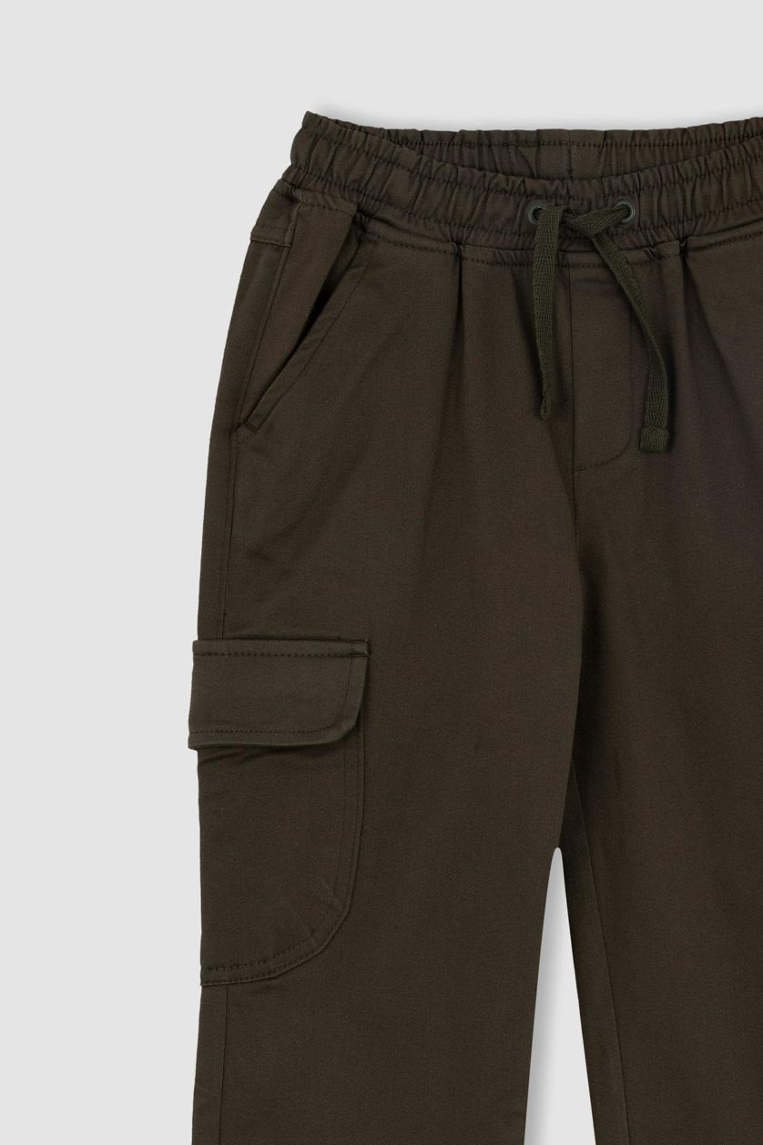 BOYS & TEENS Dark Khaki Boy Jogger Cargo Pocket Trousers