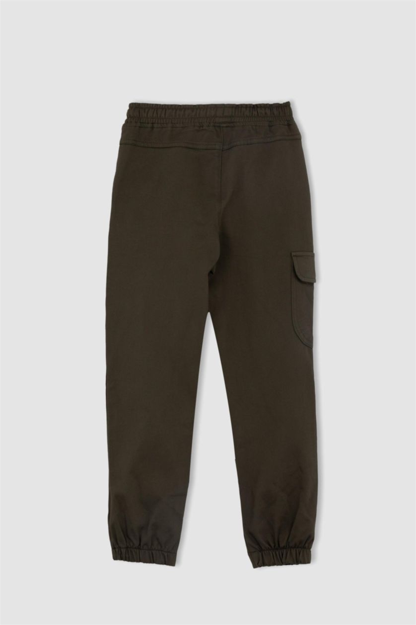 BOYS & TEENS Dark Khaki Boy Jogger Cargo Pocket Trousers