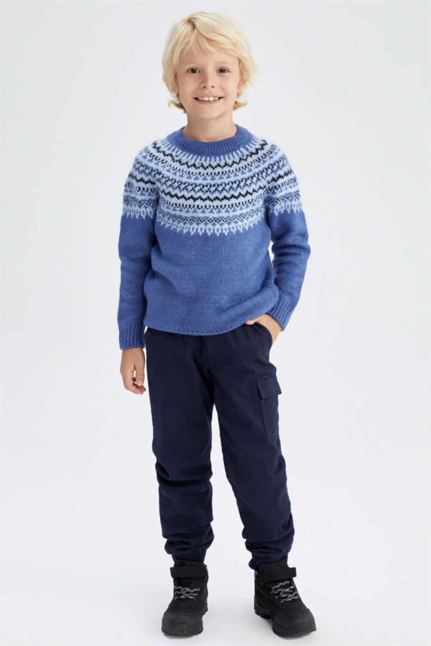 Мальчики и подростки Синий Брюки джоггеры из габардина для мальчиков