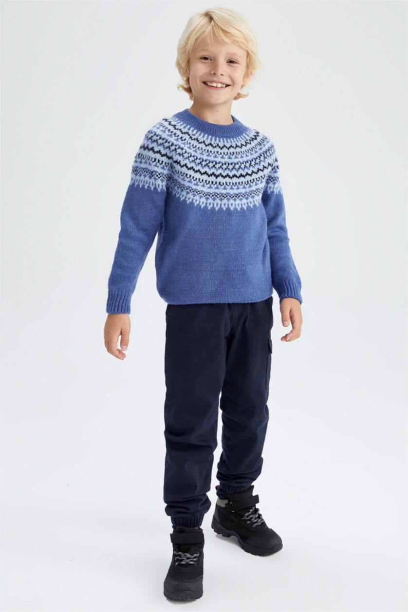 Мальчики и подростки Синий Брюки джоггеры из габардина для мальчиков