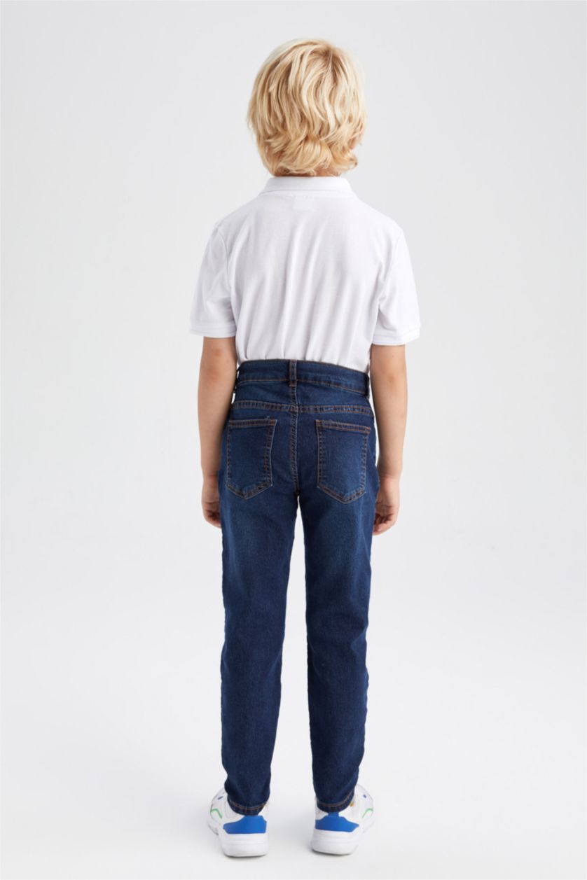 Erkek Çocuk - Genç Erkek Lacivert Erkek Çocuk Jean Okul Pantolonu