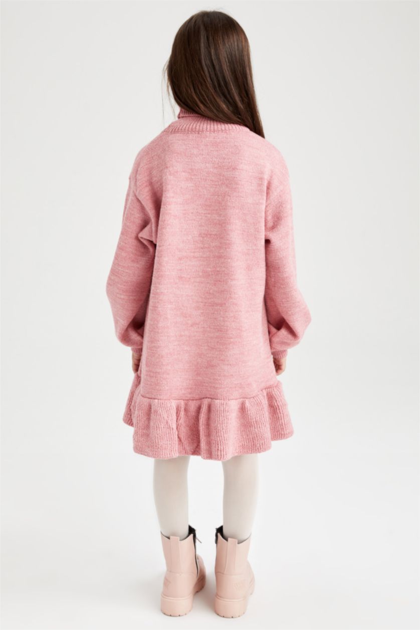 FILLES Bordeaux Clair Fille Tricot Robe À Manches Longues