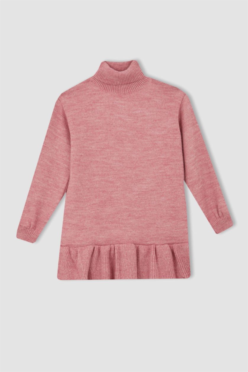 FILLES Bordeaux Clair Fille Tricot Robe À Manches Longues