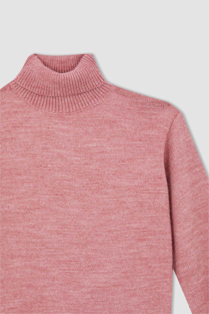 FILLES Bordeaux Clair Fille Tricot Robe À Manches Longues